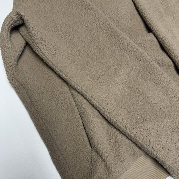 Alo Fleece Sweatshirt Jacket Medium 22.5x26.5 Brown Micro Sherpa Yoga - Picture 9 of 16